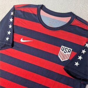 Nike US Soccer T-Shirt Mens XL Blue Red Striped Stars Dri-FIT AR1346-410